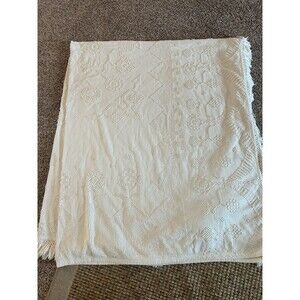 Vintage Bates George Washington Blanket Floral Bedspread Popcorn French USA